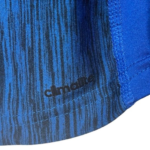 Adidas Top M Blue‎ Reflective Quarter Zip Hi Lo Thumbholes Climalite Athleisure - Picture 8 of 13